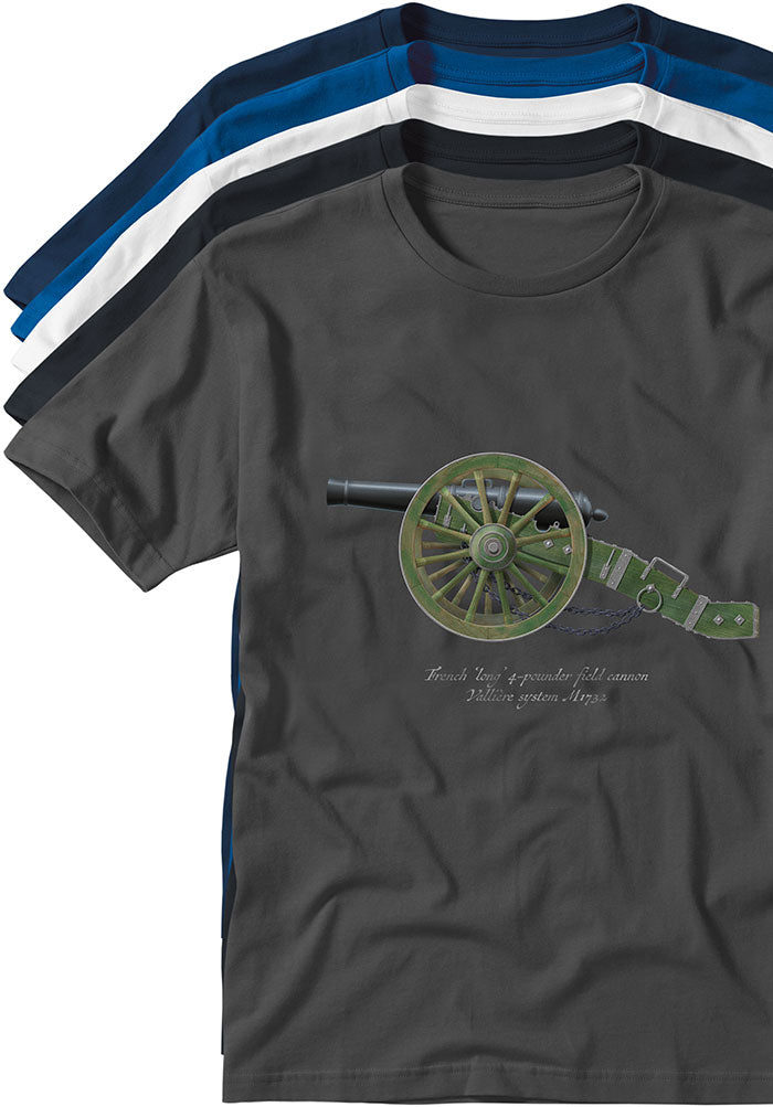 French long 4-pounder field cannon Vallière system M1732 Waterloo TYPOART T-shirts