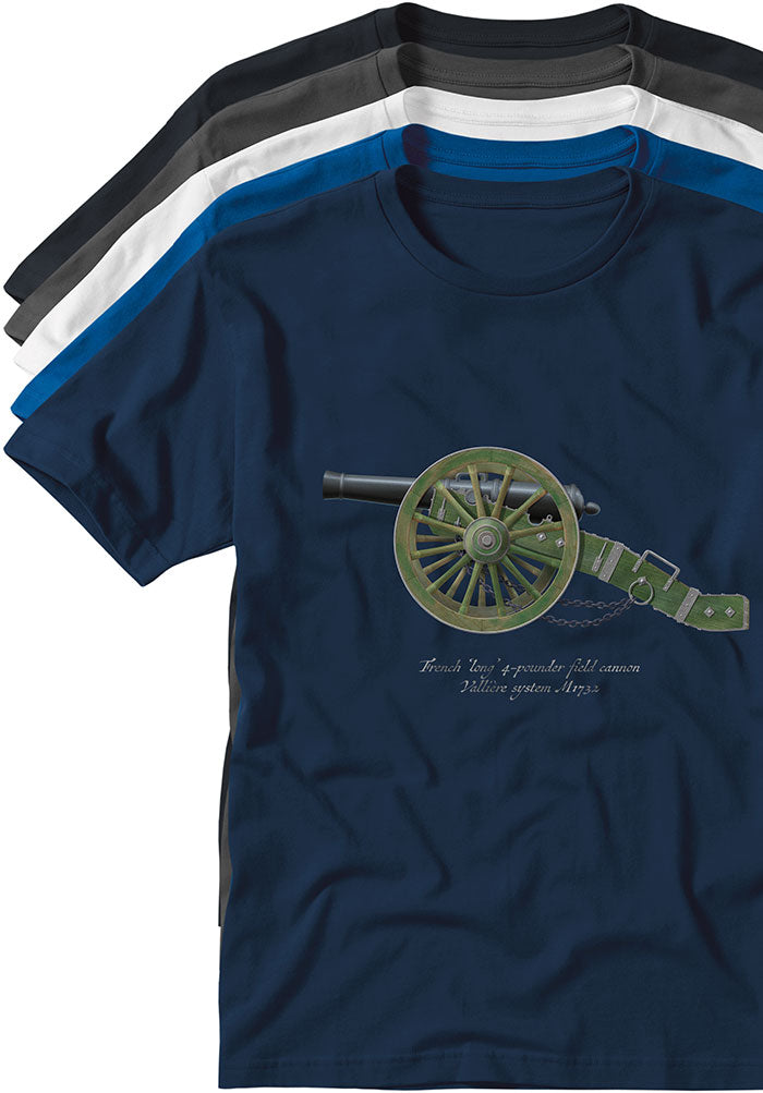 French long 4-pounder field cannon Vallière system M1732 Waterloo TYPOART T-shirts