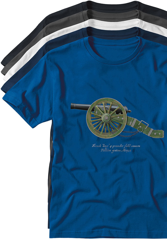French long 4-pounder field cannon Vallière system M1732 Waterloo TYPOART T-shirts