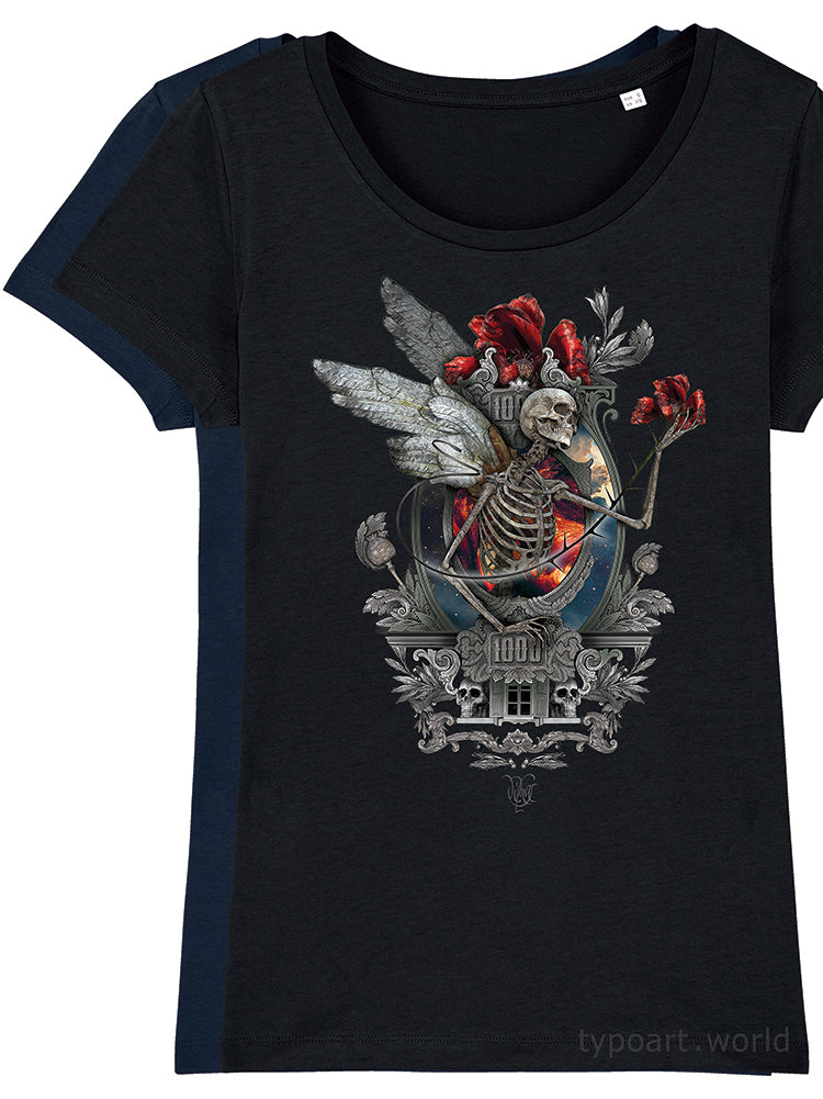 skeleton skull t-shirts fantasy art TYPOART