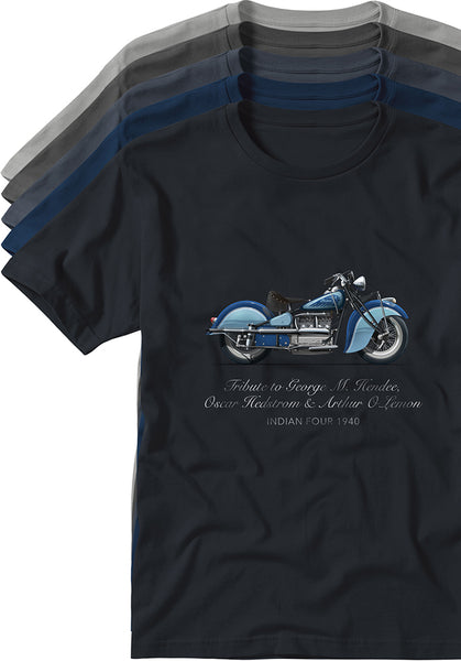 Indian 4 Motorcycle 1941 T-shirts TYPOART historical souvenirs