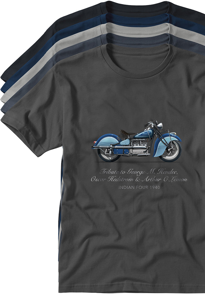 Indian 4 Motorcycle 1941 T-shirts TYPOART historical souvenirs