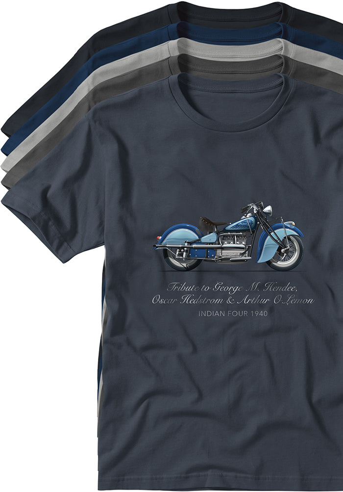 Indian 4 Motorcycle 1941 T-shirts TYPOART historical souvenirs