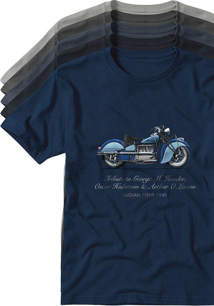 Indian 4 Motorcycle 1941 T-shirts TYPOART historical souvenirs