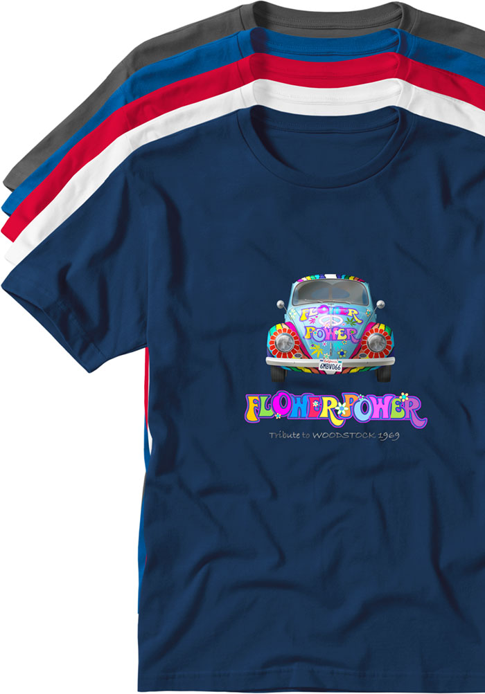 hippie vw bug T-shirts TYPOART