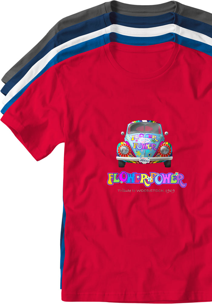 hippie vw bug T-shirts TYPOART