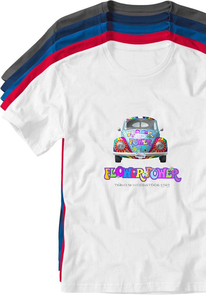 HIPPIE VW BUG T-Shirts unisex for men, ladies, kids