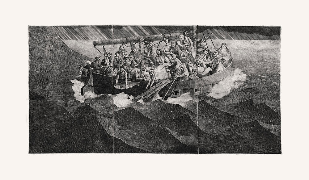 original art, art print, etching, artist Gediminas Leonavičius, Typoart, tempest