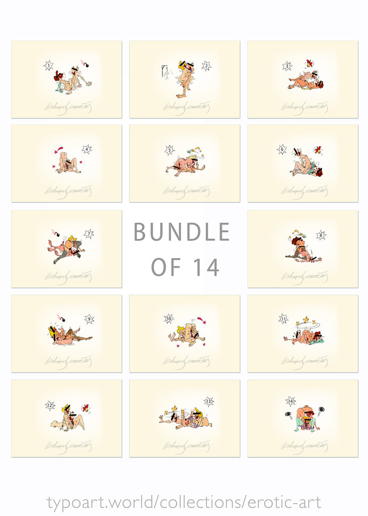 erotic art shunga spring pictures TYPOART Gediminas Leonavičius souvenirs