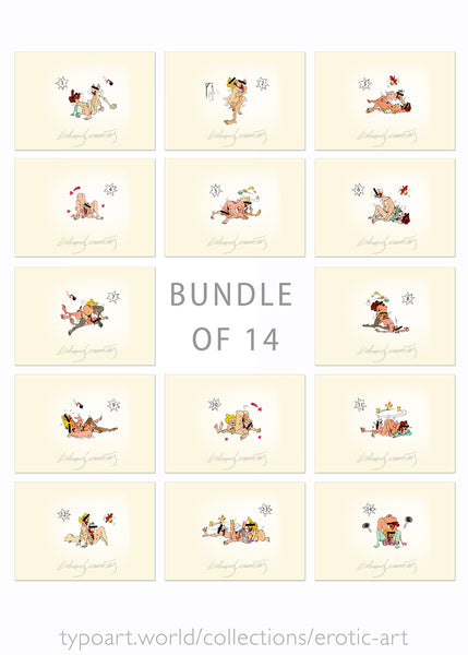 erotic art shunga spring pictures TYPOART Gediminas Leonavičius souvenirs