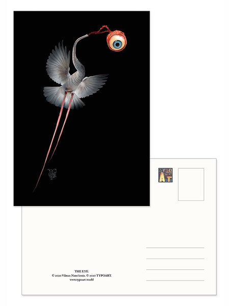 eye akis fantasy art postcard snailmail souvenir Vilmas Narečionis TYPOART