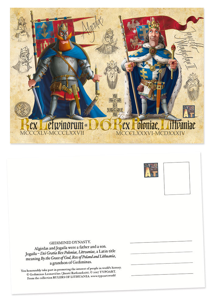Algirdas Władysław II Jagiełło postcard TYPOART