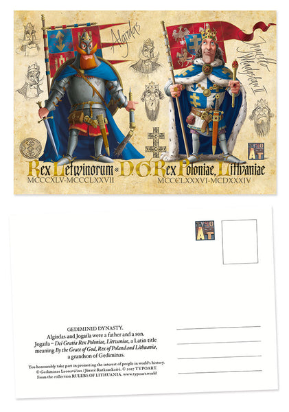 Algirdas Władysław II Jagiełło postcard TYPOART