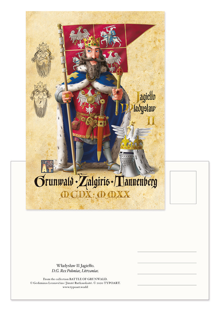 Jogaila Władysław II Jagiełło Battle Grunwald postcard souvenirs TYPOART