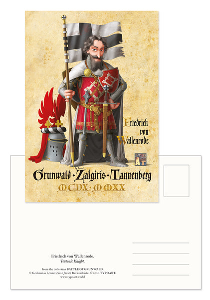 Friedrich von Wallenrode Teutonic knight  battle Grunwald Tannenberg postcard TYPOART