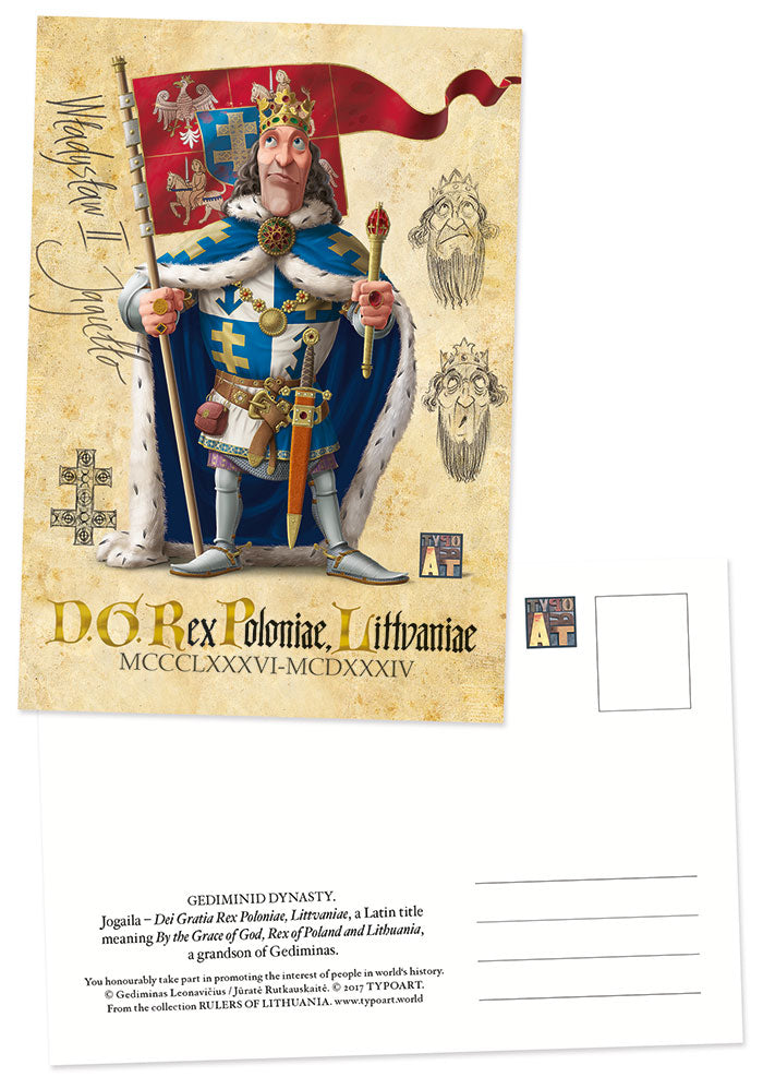 Władysław II Jagiełło King of Poland and the Grand Duchy of Lithuania postcard TYPOART