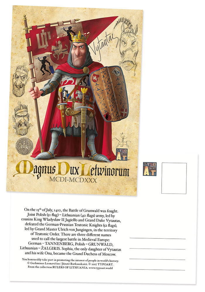 Vytautas Magnus Dux Letwinorum postcard TYPOART