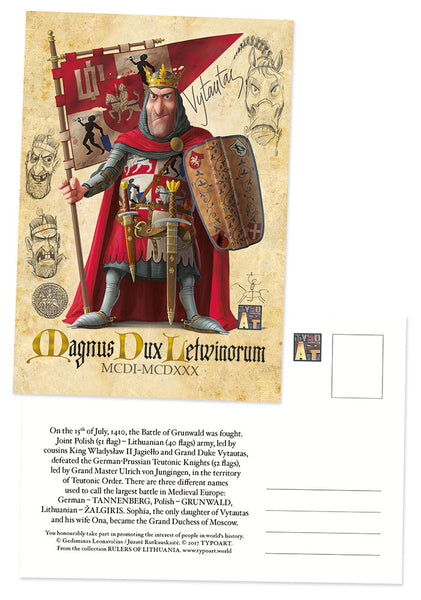 Vytautas Magnus Dux Letwinorum postcard TYPOART