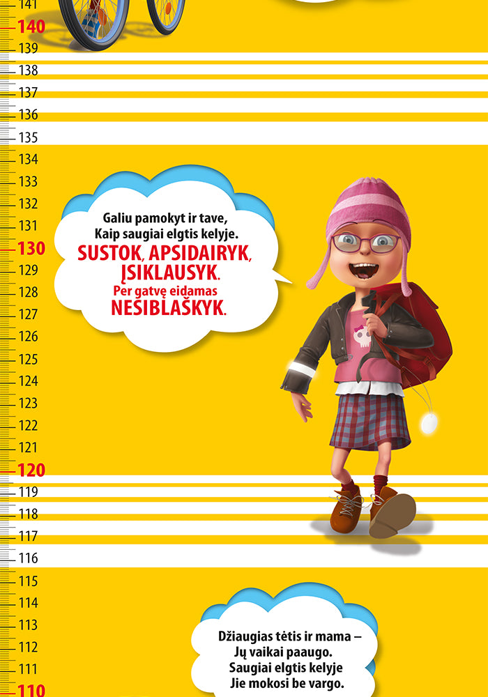 saugaus elgesio kelyje taisyklės ūgio matuoklis TYPOART