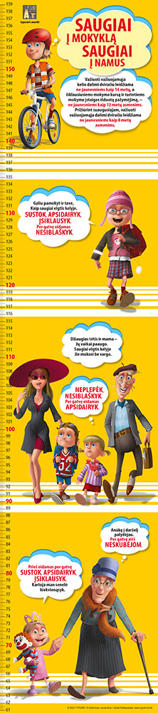 saugaus elgesio kelyje taisyklės ūgio matuoklis TYPOART