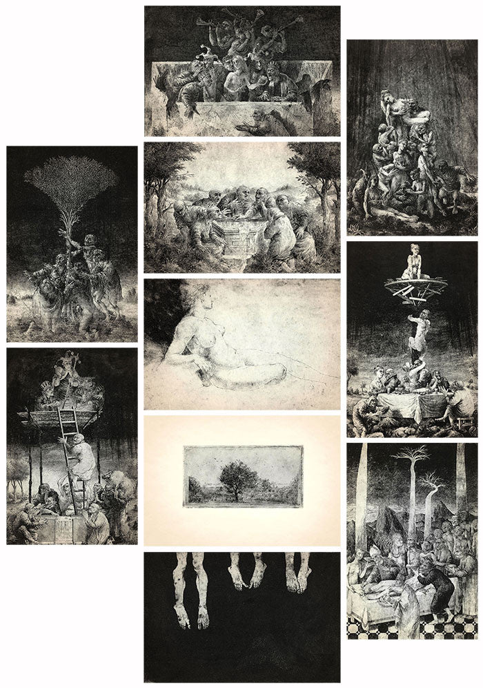 original art etching postcard snailmail Gediminas Leonavičius TYPOART