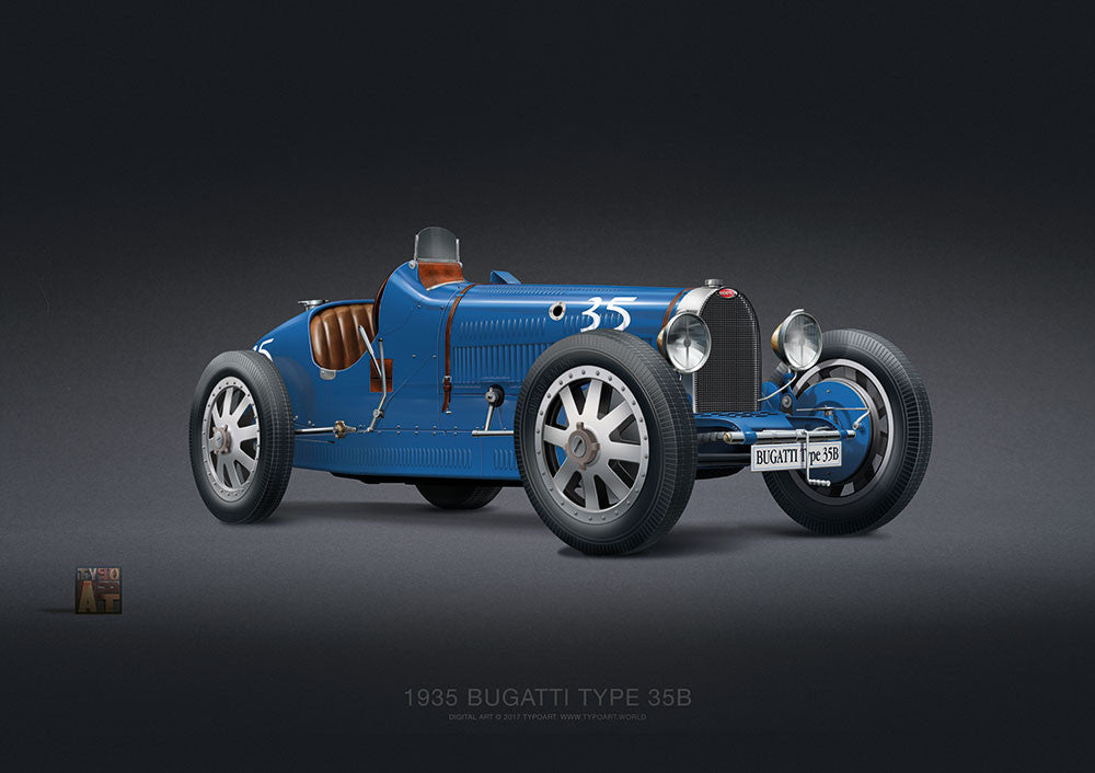 Bugatti type 35B 1935 wallpaper art vintage car 