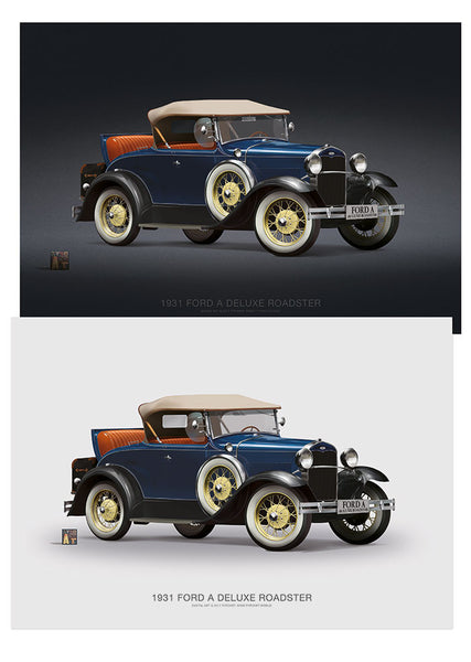 Ford A Deluxe Roadster 1931 vintage cars wallpaper art