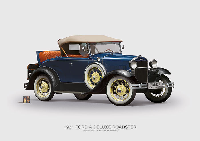 Ford A Deluxe Roadster 1931 vintage cars wallpaper art