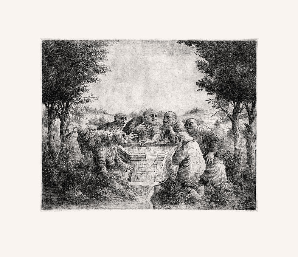 Dice game original art etching fine art reproduction Gediminas Leonavicius TYPOART souvenirs gift